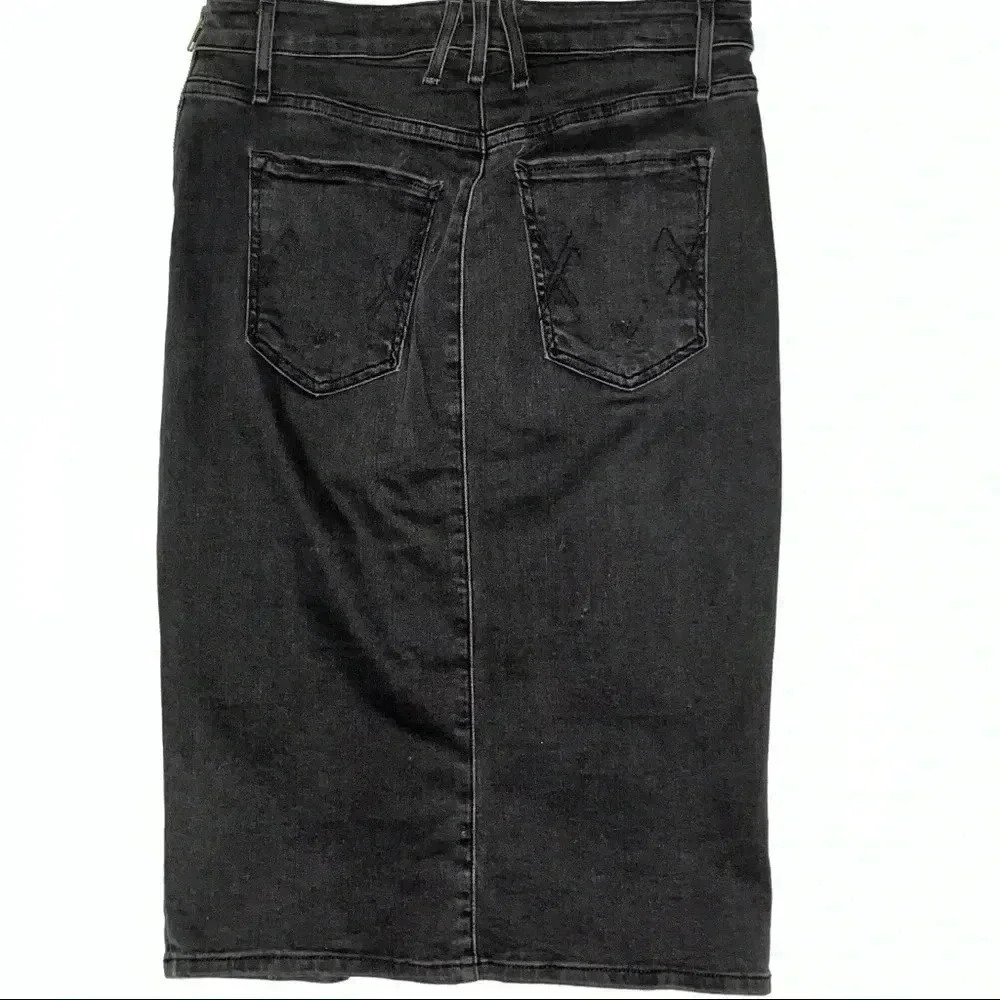 McGuire Denim (Anthropologie) Asymmetrical button front Neverland denim skirt - Picture 8 of 12